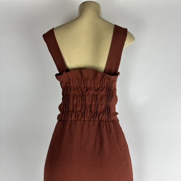 NANUSHKA RILEY BUTTON DOWN DRESS WITH FRINGE Size Small Red - Picture 6 of 13